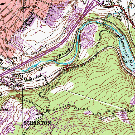 Topographic Map of Haines Junction, PA