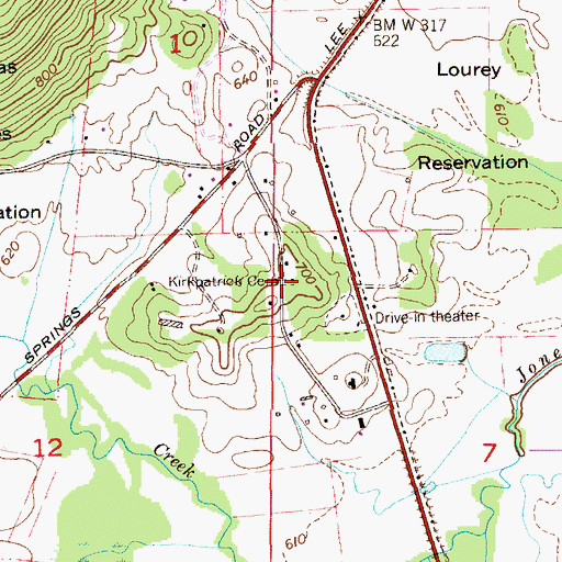 Topographic Map of Kirkpatrick Cemetery, AL