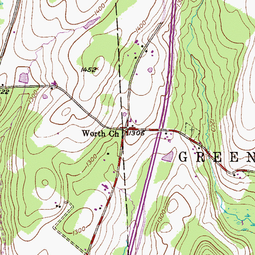 Topographic Map of Amasa, PA