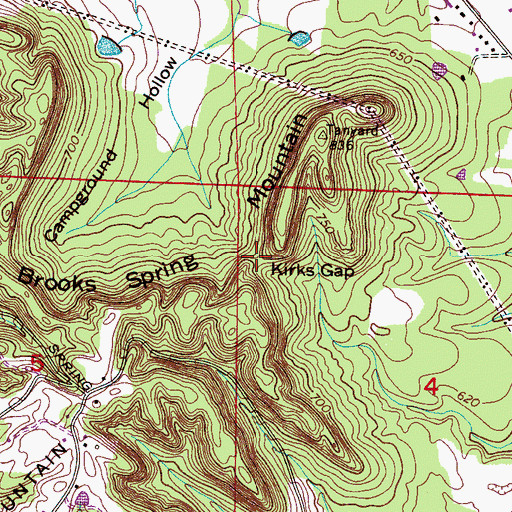 Topographic Map of Kirks Gap, AL