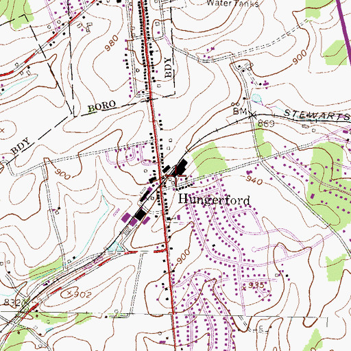 Topographic Map of Turnpike Station, PA