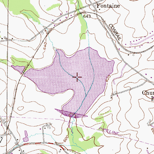 Topographic Map of Struble Lake, PA