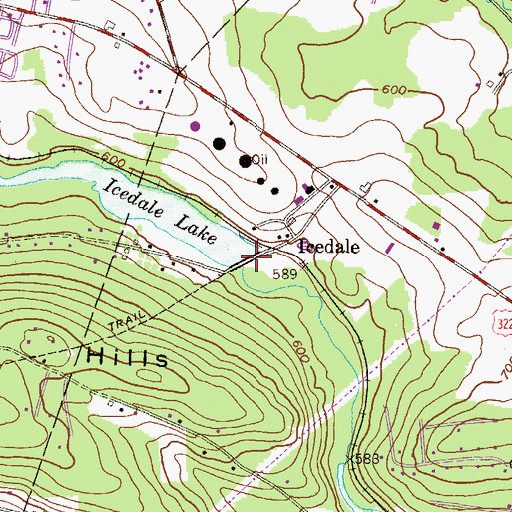 Topographic Map of Brandamore Dam, PA