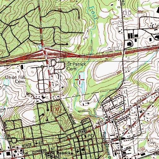 Topographic Map of Kennett Square Reservoir, PA