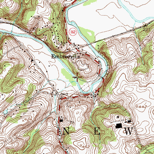 Topographic Map of Embreeville Dam, PA