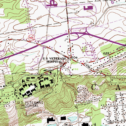 Topographic Map of Coatesville VA Medical Center, PA