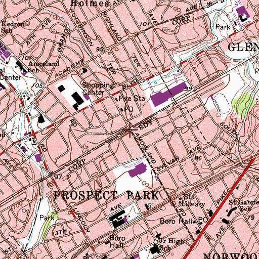 Topographic Map of Holmes Station, PA