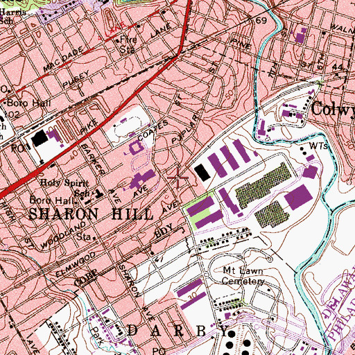 Topographic Map of Curtis Park Station, PA