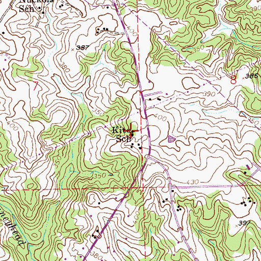Topographic Map of Kite School, AL