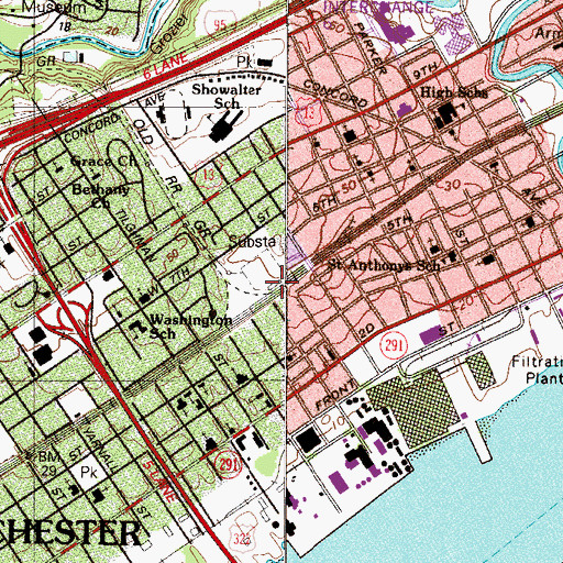 Topographic Map of Lamokin Street Station, PA