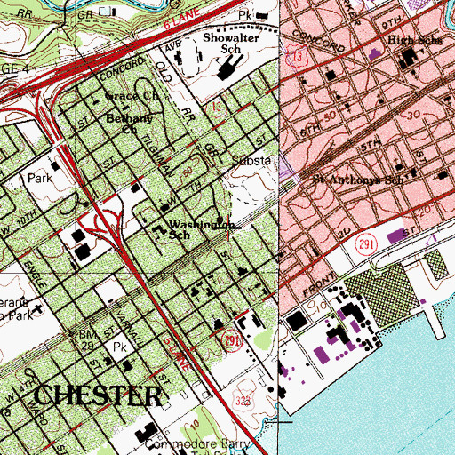 Topographic Map of Tilghman Street Station, PA