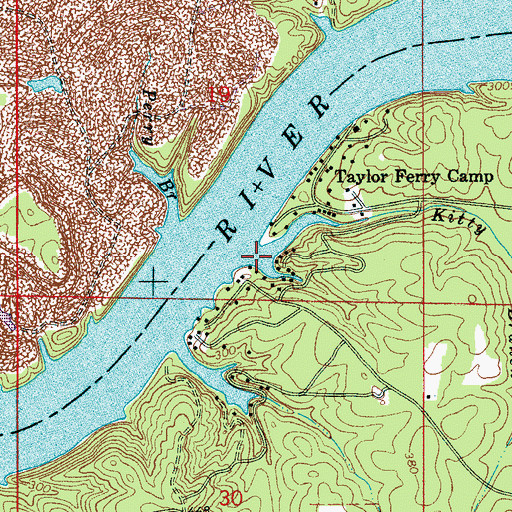 Topographic Map of Kitty Branch, AL