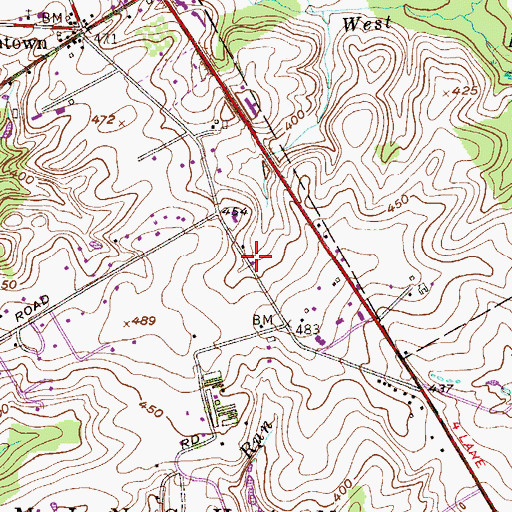Topographic Map of William Brinton House, PA