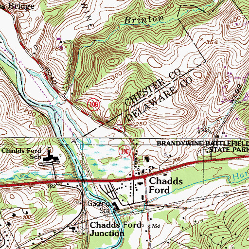 Topographic Map of Chadd House, PA