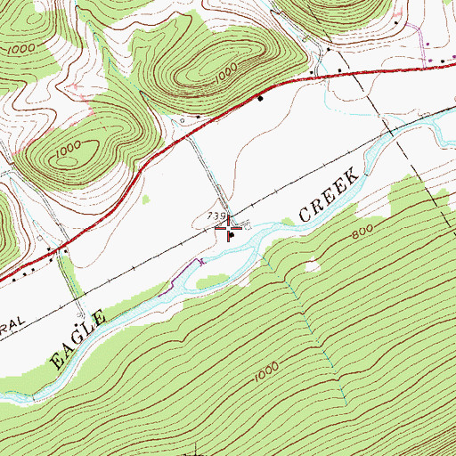 Topographic Map of Bald Eagle Mine Station, PA