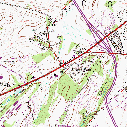 Topographic Map of Millbrook, PA