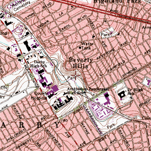 Topographic Map of Drexel Park, PA