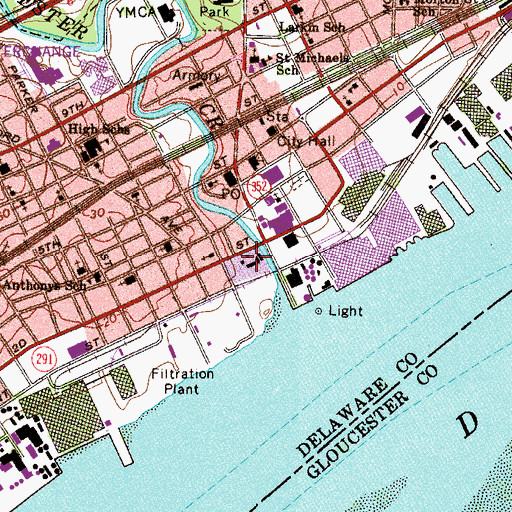 Topographic Map of William Penns Landing Site, PA