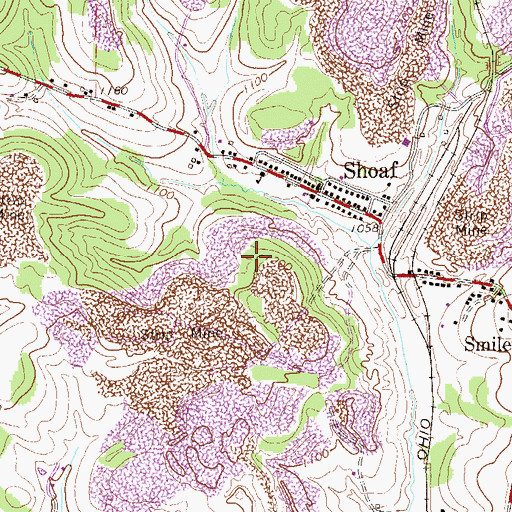 Topographic Map of Crozier Run Branch Junction Station (historical), PA