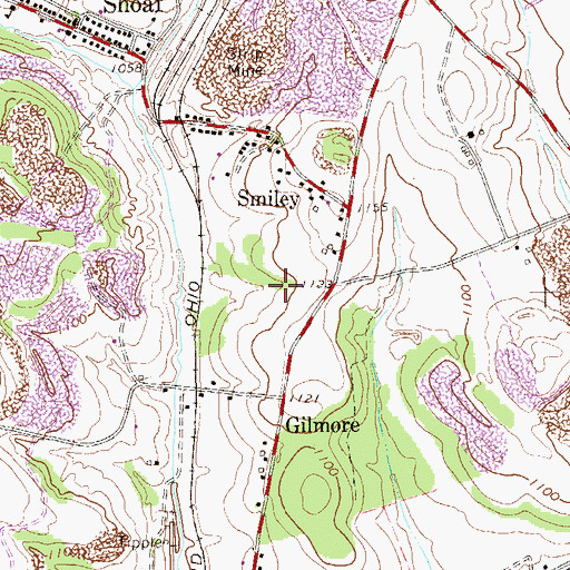 Topographic Map of York Run Junction Station (historical), PA