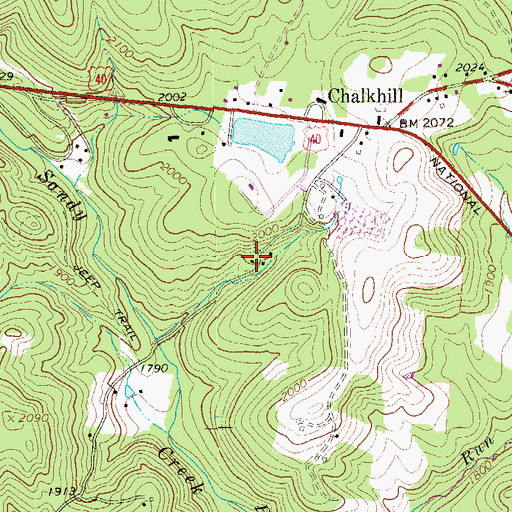 Topographic Map of Fayette Springs, PA