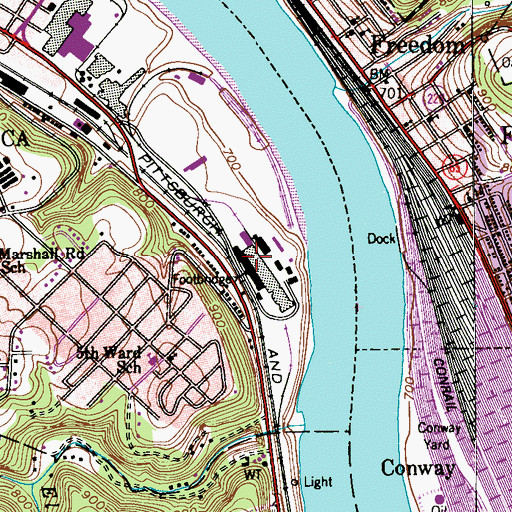 Topographic Map of Colona, PA