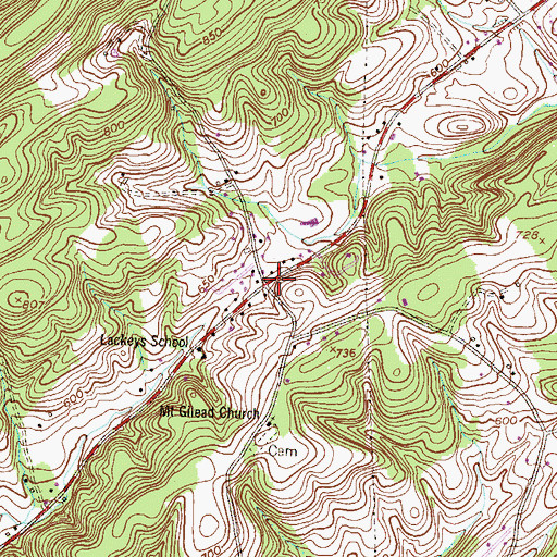 Topographic Map of Crums Corners, PA