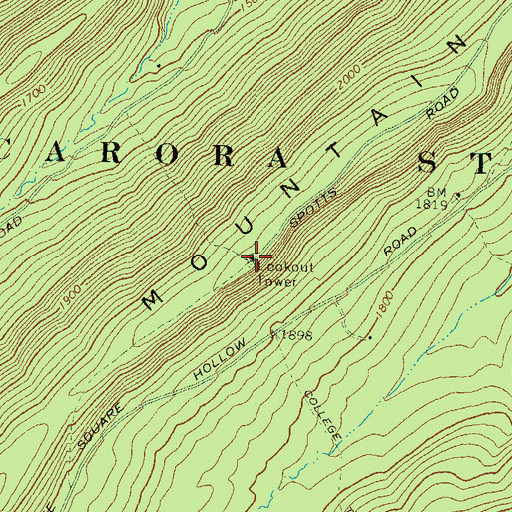 Topographic Map of Shermans Tower, PA