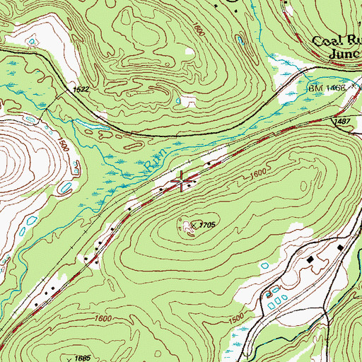 Topographic Map of Beaverton, PA