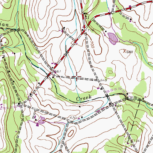 Topographic Map of Limerock Mill, PA