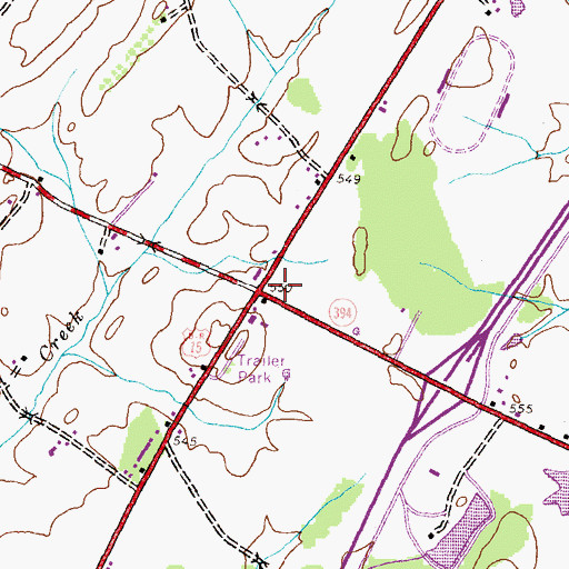 Topographic Map of Shrivers Corners, PA