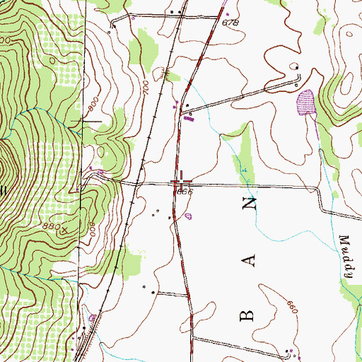 Topographic Map of Heintzlemans, PA