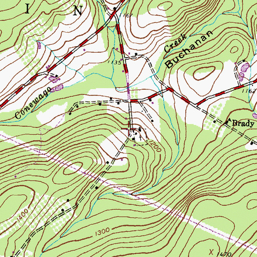 Topographic Map of White Squaw Mission, PA