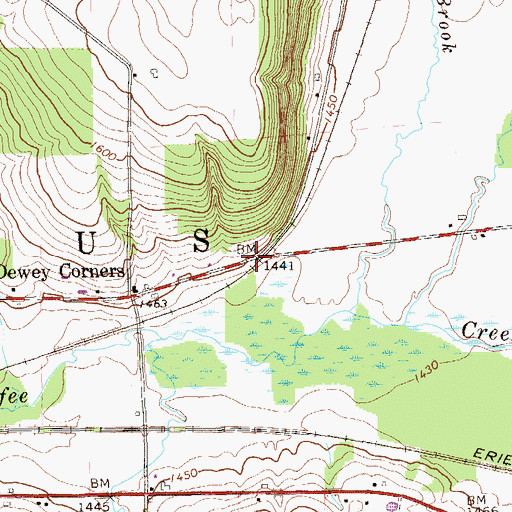 Topographic Map of Wilbur Crossing, PA