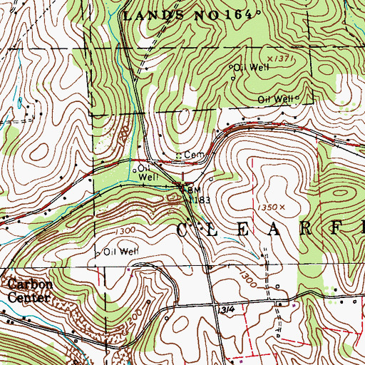 Topographic Map of Lucasville Station (historical), PA