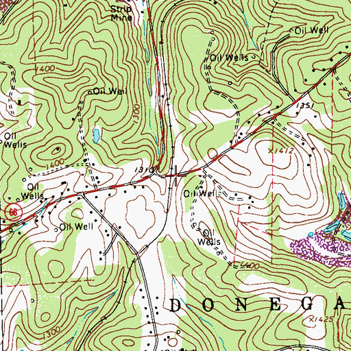 Topographic Map of North Oakland Station (historical), PA