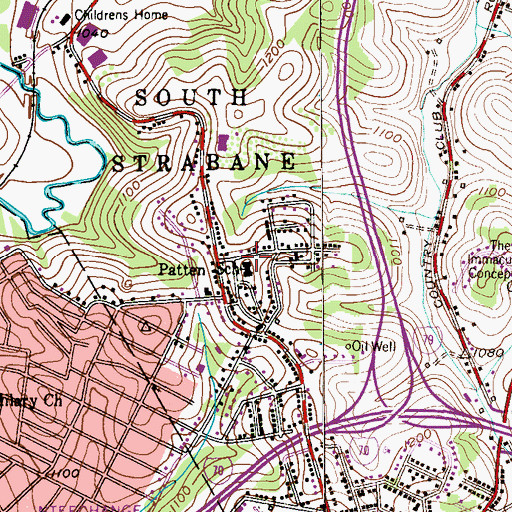 Topographic Map of Patton, PA