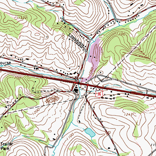 Topographic Map of Beatty Inn, PA