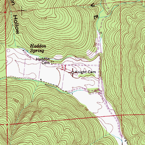 Topographic Map of Knight Cemetery, AL