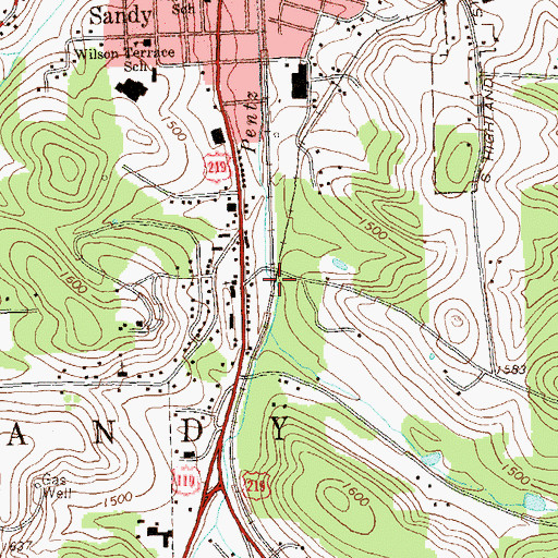 Topographic Map of East Du Bois Junction, PA