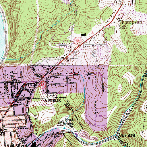 Topographic Map of Kenwood, PA