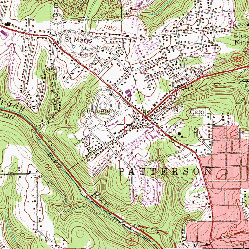Topographic Map of Steffens Hill, PA