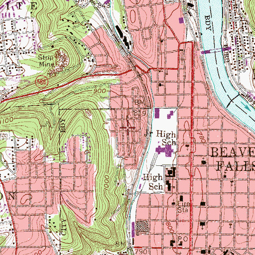 Topographic Map of Mount Washington, PA