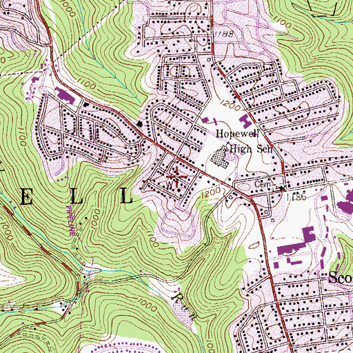 Topographic Map of Cochran Acres, PA