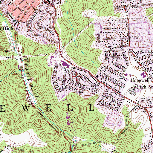 Topographic Map of Crestmont Village, PA