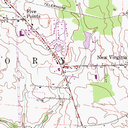 Topographic Map of Oakland Station, PA