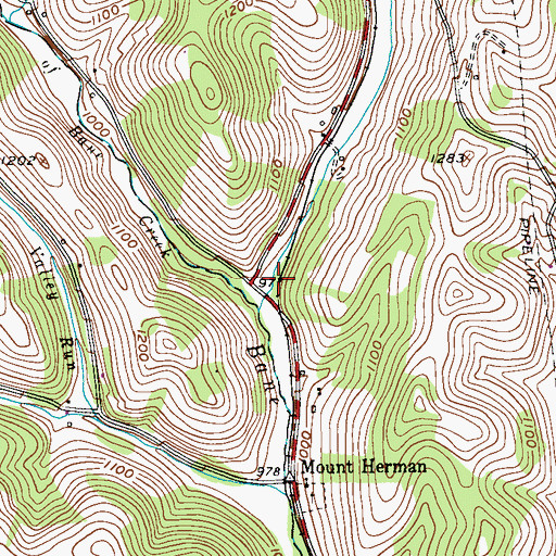 Topographic Map of Luellen Station, PA