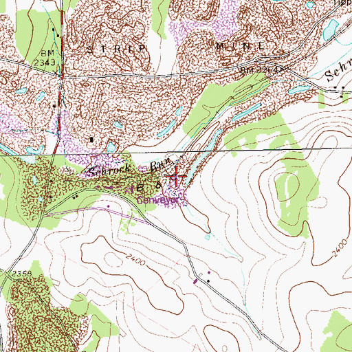 Topographic Map of Davey Station, PA