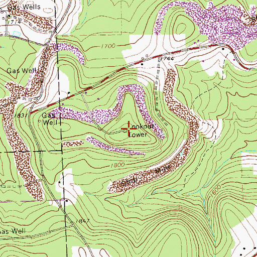 Topographic Map of Reynoldsville Fire Tower, PA