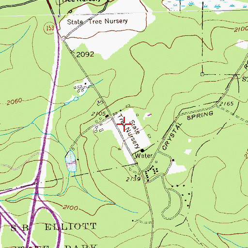 Topographic Map of Clearfield State Tree Nursery, PA